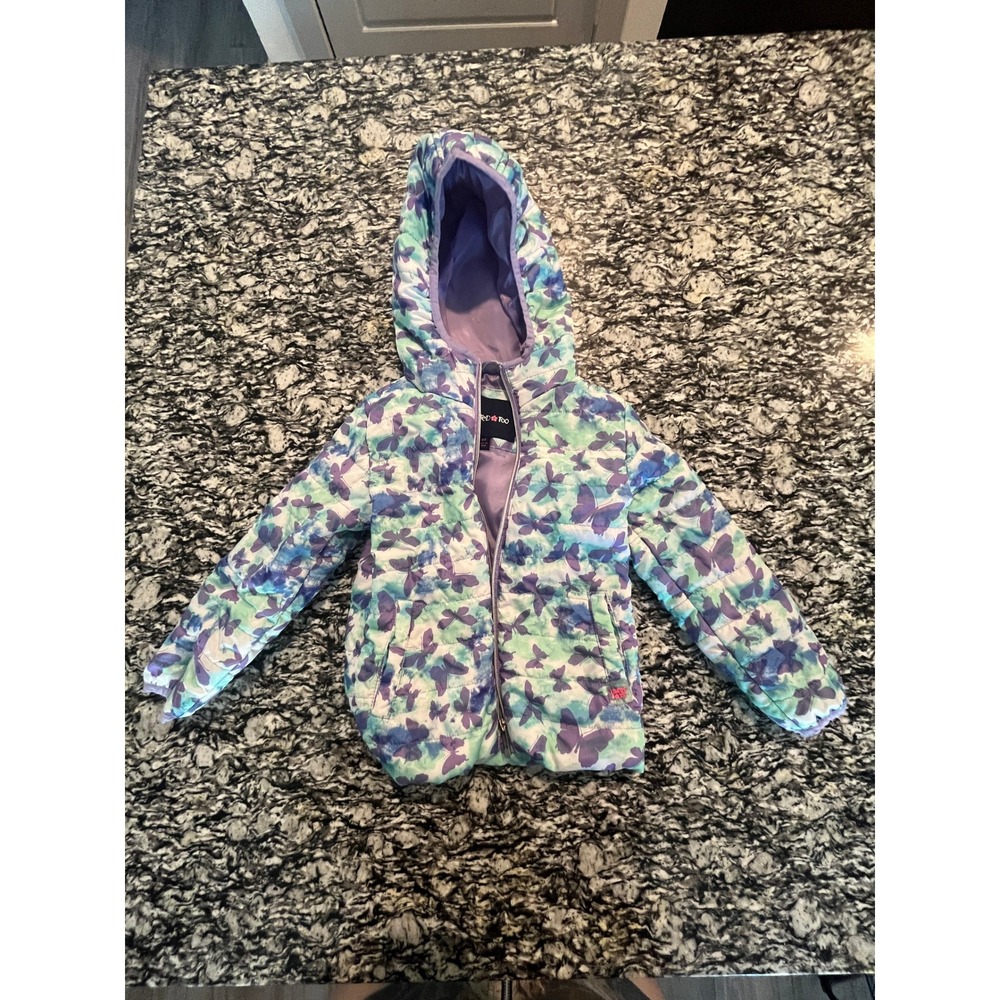 Limited Too Girls 4T Butterfly Print Puffer Coat